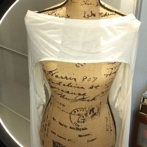 Patrizia PePe knit half blouse in cream. New with Tags